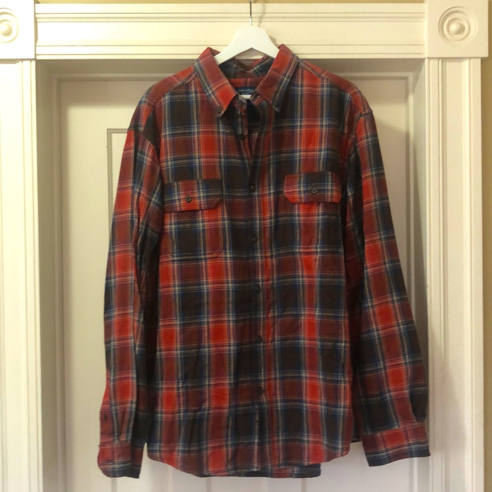 Faded Glory XL Red/Blue/Tan Plaid Flannel